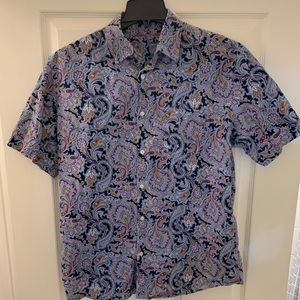 Alan Flusser Short Sleeved Button Down Large